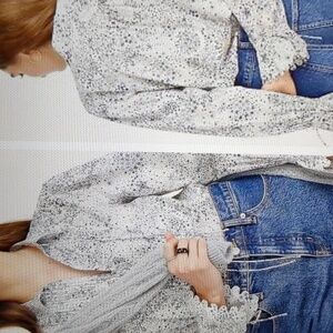 J. Crew Liberty Scalloped Adelajda Stars Blouse Size Medium